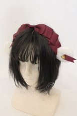 画像1: To Alice / アニマルイヤーカチューシャ  ワイン×シロ O-26-01-09-009-LO-AC-IG-ZT421-F001 (1)