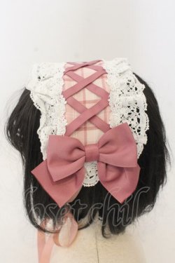 画像2: Chalmiere / タータンチェックヘッドドレス  ピンク O-26-01-09-012-0-AC-IG-ZT0111D