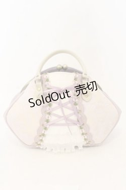 画像1: limboussole / ピンクフラワージャガードのティアードコルセットバルトゥリバッグ  ピンクラベンダー O-26-01-09-003-0-BG-IG-OS