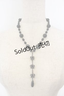 画像1: BPN / 連クラウンビーズネックレス  ブラック×ガンメタ O-26-01-09-028-GO-AC-IG-OS