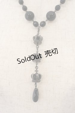 画像2: BPN / 連クラウンビーズネックレス  ブラック×ガンメタ O-26-01-09-028-GO-AC-IG-OS