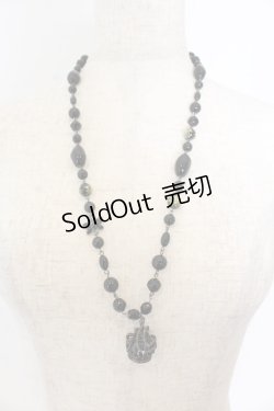 画像1: BPN / クラウンビーズネックレス  ブラック×ガンメタ O-26-01-09-029-GO-AC-IG-OS