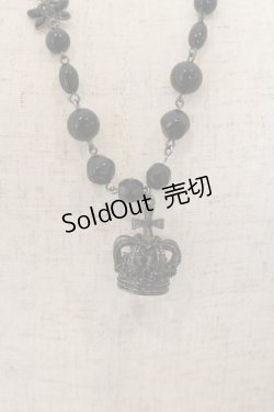 画像2: BPN / クラウンビーズネックレス  ブラック×ガンメタ O-26-01-09-029-GO-AC-IG-OS