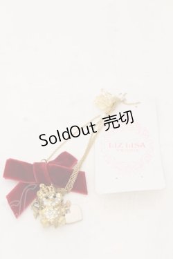 画像1: LIZ LISA / リボンベアネックレス  アカ×ゴールド O-26-01-09-034-LO-AC-IG-OS