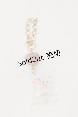 画像1: りとるころん / ハートキーホルダー  ピンク×ゴールド うさぎパッケージ O-26-01-09-038-0-AC-IG-OS