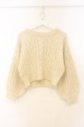 F&A / バックはしごリボンケーブルニットプルオーバー  アイボリー O-26-01-10-031-LO-TO-IG-OS