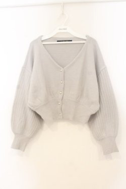 画像1: an another angelus / パール釦アンゴラニットカーディガン  グレー O-26-01-10-033-CA-TO-IG-OS