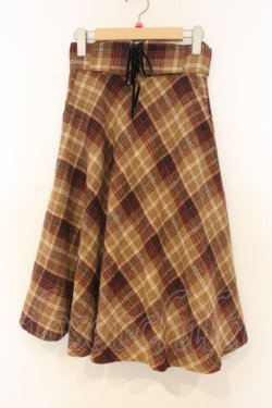 画像1: Fi.n.t / フロントレースアップブランケットスカート  ブラウン O-26-01-10-035-CA-SK-IG-OS