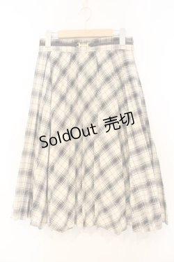 画像1: Fi.n.t / ダブルビット使いチェックプリーツスカート  アイボリー O-26-01-10-036-CA-SK-IG-ZT176