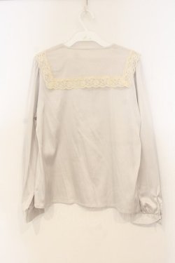 画像2: an another angelus / リボン刺繍ビッグカラーブラウス  生成り O-26-01-10-039-CA-BL-IG-OS