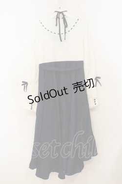 画像3: Favorite / はしごレースとリボンのFishTailワンピース M~L ネイビー×シロ O-26-01-10-051-LO-OP-OW-OS
