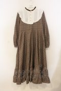Favorite / 優雅なグレンチェックで仕立てたシスターワンピース M~L ブラウン O-26-01-10-052-LO-OP-OW-OS