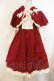 画像1: Favorite / 赤ずきんとおおかみの童話ワンピースセット M~L ワイン×シロ O-26-01-10-053-LO-OP-OW-OS (1)
