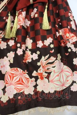 画像3: Doll Paradise / 手毬＆金魚和風プリントジャンパースカート M アカ O-26-01-10-054-LO-OP-OW-OS