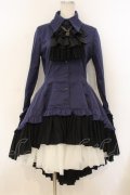 MARBLE / ゴシック調ダイヤカットタイ付きブラウス型ワンピース  ネイビー O-26-01-10-063-GO-OP-OW-OS