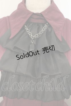 画像2: MARBLE / ゴシック調ダイヤカットタイ付きブラウス型ワンピース  パープル O-26-01-10-064-GO-OP-OW-OS