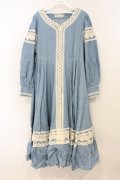 Favorite / レース配色ワンピース M~L サックス O-26-01-10-073-LO-OP-OW-OS