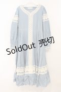 Favorite / レース配色ワンピース M~L サックス O-26-01-10-073-LO-OP-OW-ZT552
