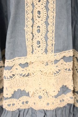 画像2: Favorite / レース配色ワンピース M~L サックス O-26-01-10-073-LO-OP-OW-OS