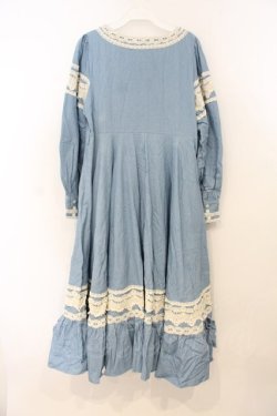 画像3: Favorite / レース配色ワンピース M~L サックス O-26-01-10-073-LO-OP-OW-OS