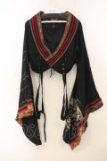 Ozz oneste / 和柄刺繍ボレロ  ブラック O-26-01-10-074-OO-TO-OW-OS