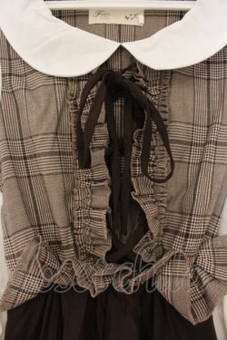 画像2: Favorite / 丸襟チェックワンピース M~L ブラウン O-26-01-10-076-LO-OP-OW-OS