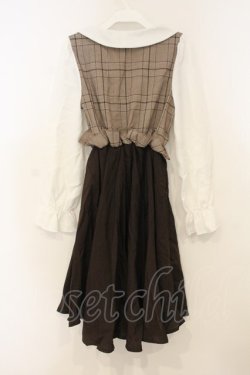 画像3: Favorite / 丸襟チェックワンピース M~L ブラウン O-26-01-10-076-LO-OP-OW-OS