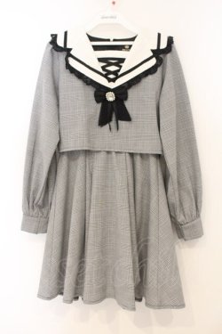 画像1: Rojita / セーラーカラービジュリボン付ワンピース  グレー O-26-01-10-078-LO-OP-OW-OS