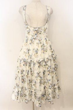 画像1: Victorian maiden / ロココブーケエプロンドレス  ブルー O-26-01-10-081-CL-OP-OW-OS