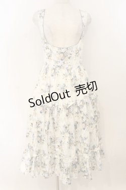 画像1: Victorian maiden / ロココブーケエプロンドレス  ブルー O-26-01-10-081-CL-OP-OW-OS