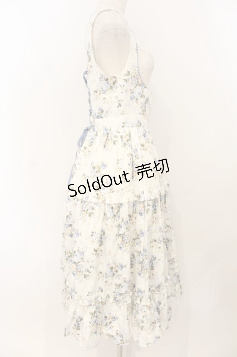 画像4: Victorian maiden / ロココブーケエプロンドレス  ブルー O-26-01-10-081-CL-OP-OW-OS (4)