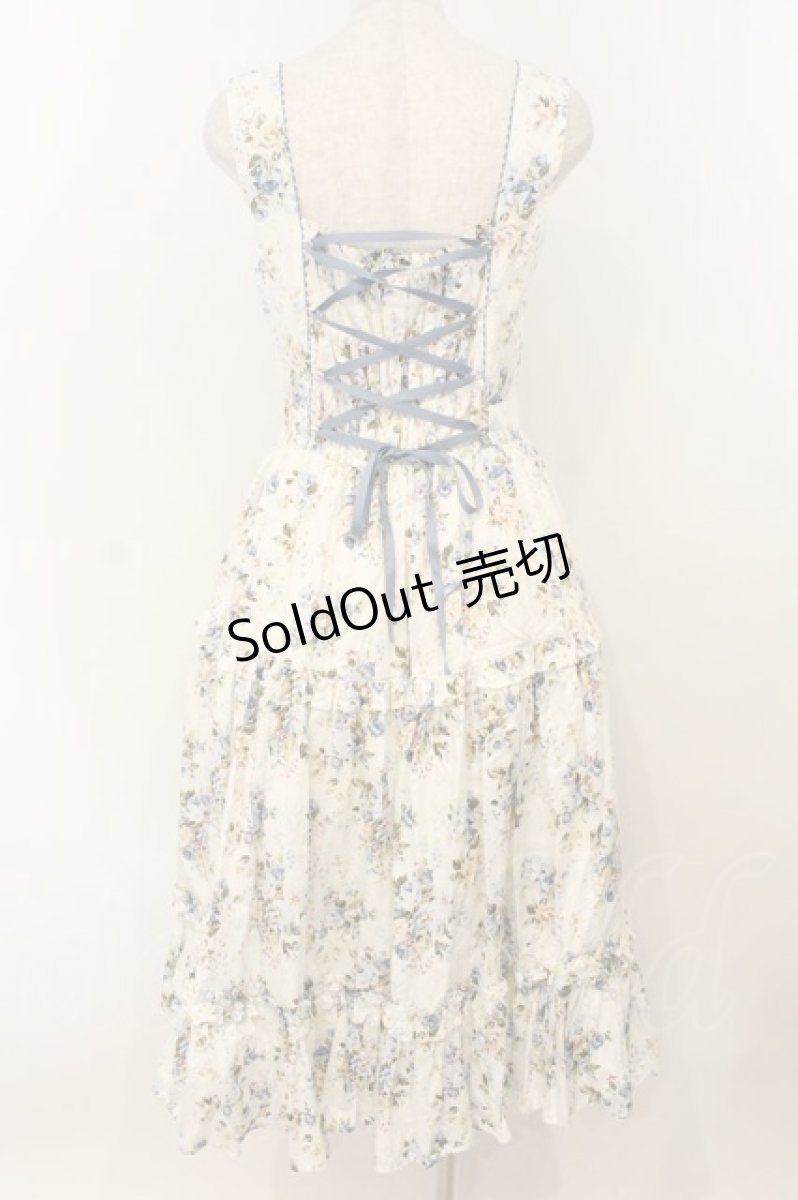 画像5: Victorian maiden / ロココブーケエプロンドレス  ブルー O-26-01-10-081-CL-OP-OW-OS (5)
