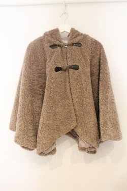 画像1: axes femme / カーリーボアケープポンチョ M ブラウン O-26-01-10-086-AX-CO-IG-OS