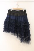 BPN / チュールアシメスカート M ブラック×ブルー O-26-01-10-089-GO-SK-IG-OS
