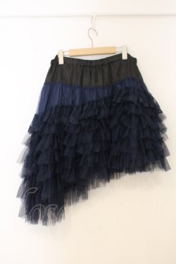 画像3: BPN / チュールアシメスカート M ブラック×ブルー O-26-01-10-089-GO-SK-IG-OS