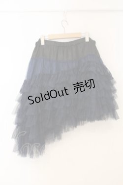 画像3: BPN / チュールアシメスカート M ブラック×ブルー O-26-01-10-089-GO-SK-IG-OS