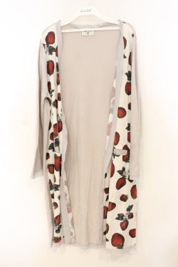 画像1: Q-pot. / ストロベリーフィールド ロングカーディガン  アイボリー O-26-01-10-090-QP-TO-IG-OS