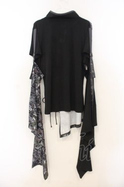 画像4: Qutie Frash / チャイナ着物袖カットソー  ブラック O-26-01-10-001-QU-TO-YM-OS