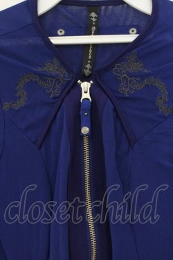 画像2: Ozz Croce / パワーネットエンブロイダリーZIPトップス  ブルー O-26-01-10-013-OO-TO-OW-OS