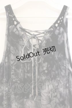 画像2: Ozz Croce / クロスエンブロイダリータイダイロングワンピース  ブラック O-26-01-10-021-OO-OP-OW-OS