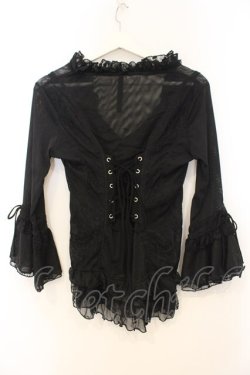 画像4: Ozz Croce / ネット×レースフリルボレロ  ブラック O-26-01-10-024-OO-TO-OW-OS