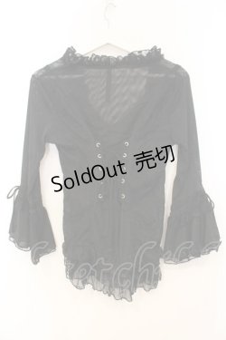 画像4: Ozz Croce / ネット×レースフリルボレロ  ブラック O-26-01-10-024-OO-TO-OW-OS