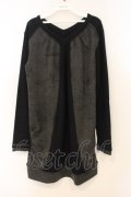 NAOTO SEVEN / シルエットptロングニットプルオーバー  ブラック×グレー O-26-01-10-025-HN-TO-OW-OS