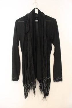 画像1: NAOTO SEVEN / 異素材バッククロスカーディガン  ブラック O-26-01-10-026-HN-TO-OW-OS