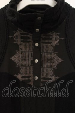 画像2: OZZ ANGELO / ゲートptニットプルオーバー  ブラック O-26-01-10-027-OO-TO-OW-OS