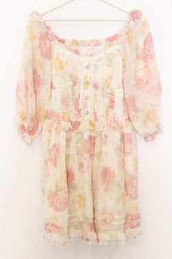 画像1: LIZ LISA / 花柄シフォンワンピース 0 シロ O-26-01-11-036-LO-OP-YM-OS