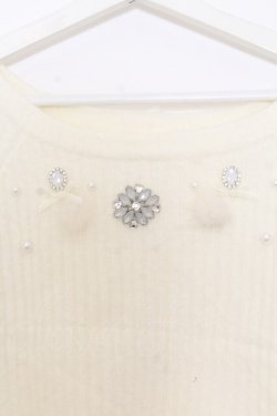 画像2: LIZ LISA / ビジュネックテレコニットソー 0 アイボリー O-26-01-11-037-LO-TO-YM-OS