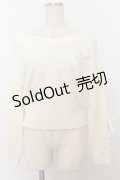 LIZ LISA /  リボンショルダーニットトップス 0 シロ O-26-01-11-045-LO-TO-YM-OS