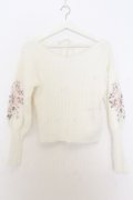 LIZ LISA / 刺繍腕モヘアリブニット 0 シロ O-26-01-11-047-LO-TO-YM-OS