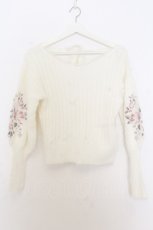画像1: LIZ LISA / 刺繍腕モヘアリブニット 0 シロ O-26-01-11-047-LO-TO-YM-ZT606 (1)